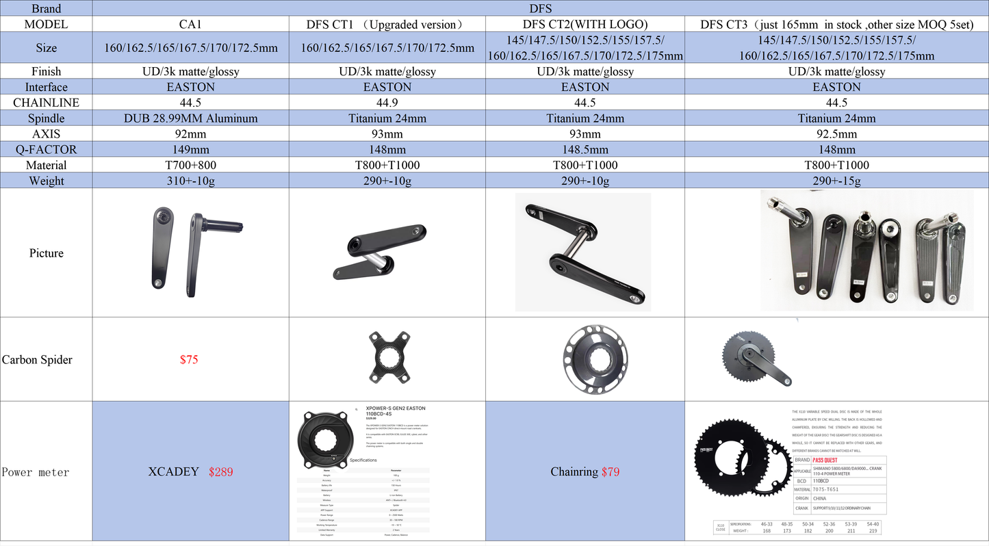 DFS carbon road crank ultralight Bicycle Crankset 145/147.5/150/152.5/155/157.5/160/162.5/165/167.5/170/172.5/175mm