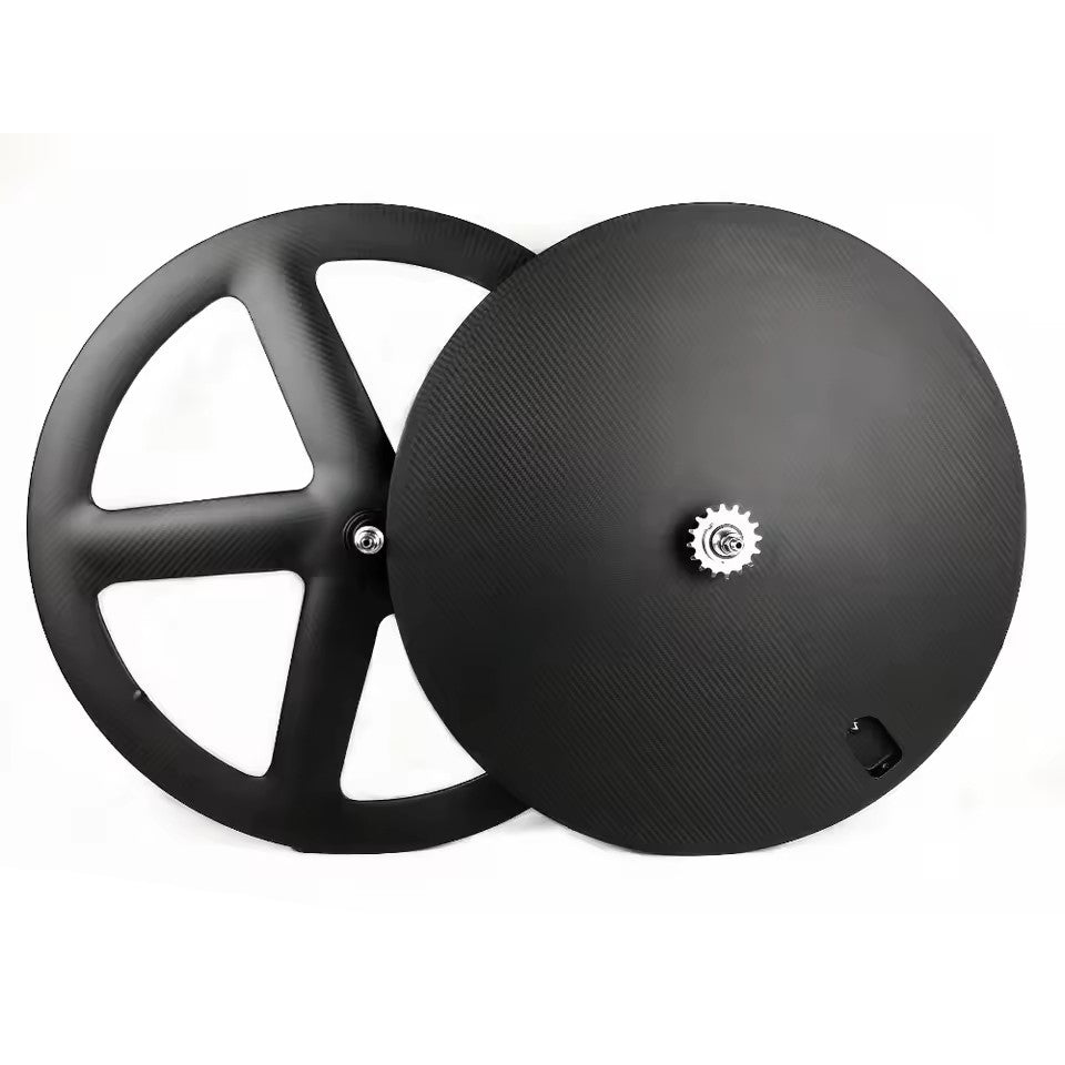 carbon five spokes wheel 700C Fixed Gear Track/Road/TT bike full carbon fibre 5 spokes bicycle wheelset