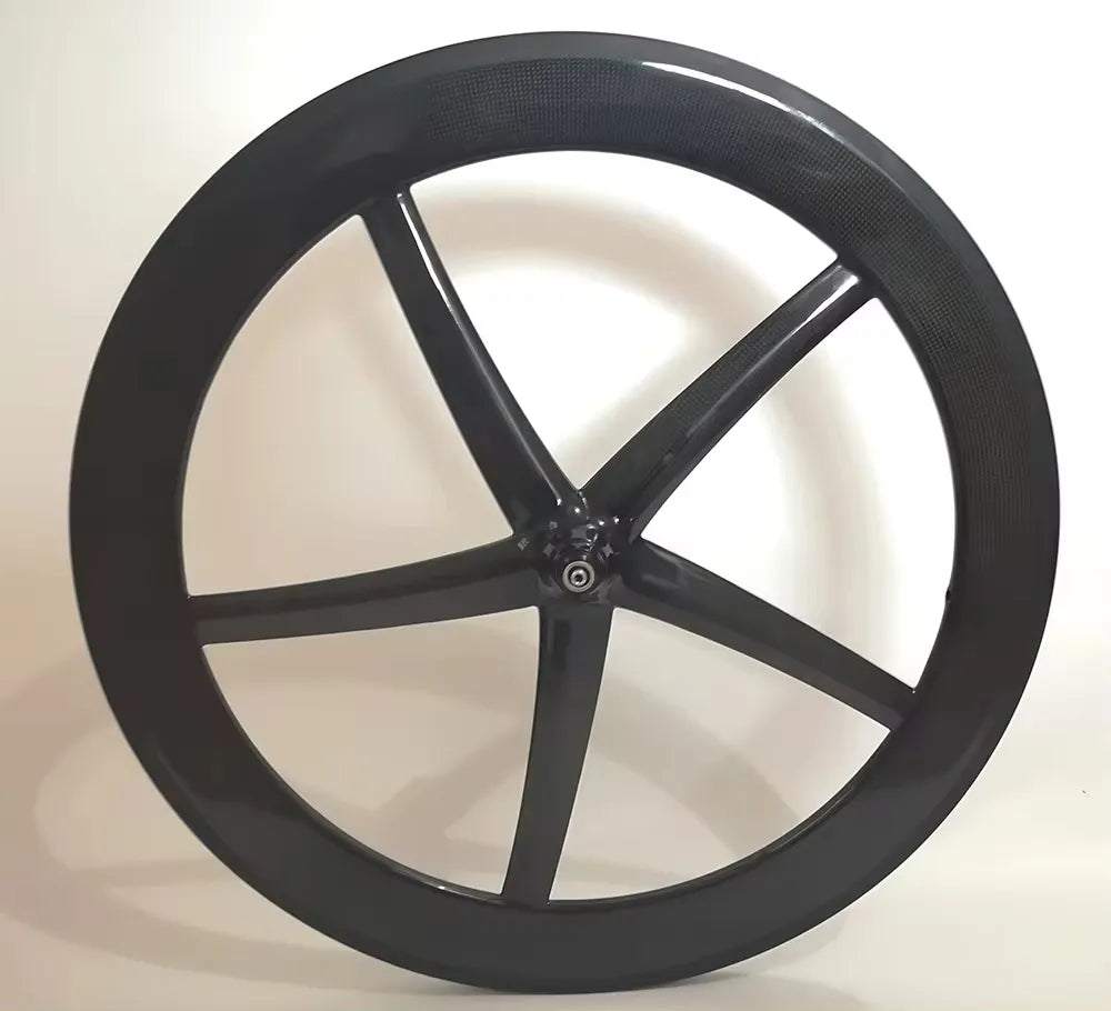 carbon five spokes wheel 700C Fixed Gear Track/Road/TT bike full carbon fibre 5 spokes bicycle wheelset