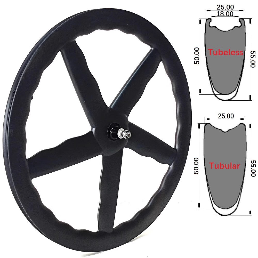carbon five spokes wheel 700C Fixed Gear Track/Road/TT bike full carbon fibre 5 spokes bicycle wheelset