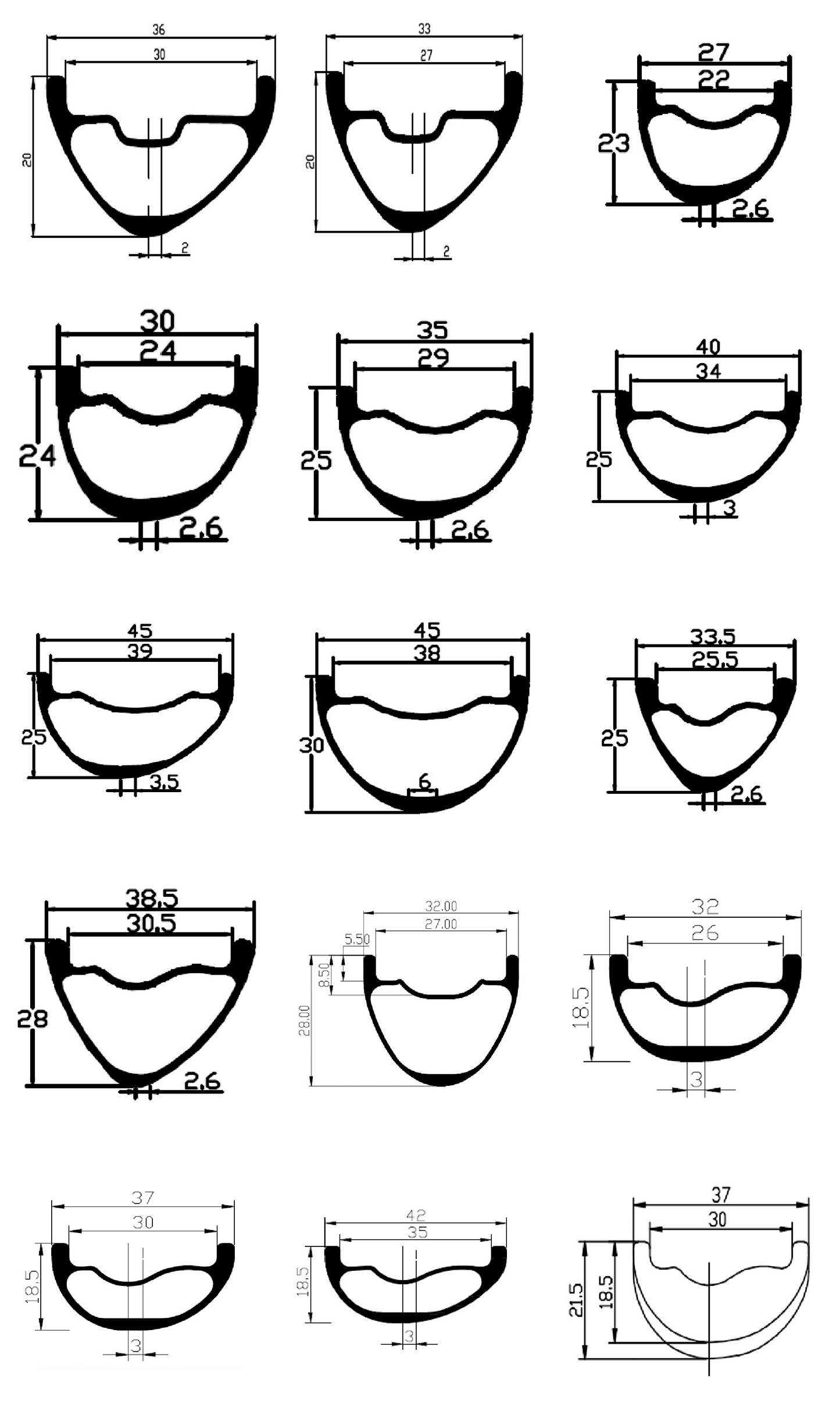 280g 29er Carbon Mtb Rims XC Tubeless Carbon Rim UD/3K 12K 3K Twill Matte Glossy 29in Clincher Hookless New Asymmetric