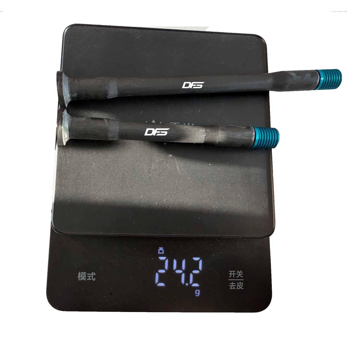 DFS 24g Ultra-Light Carbon Fiber Bicycle Thru-Axle with Titanium Bolts - Universal Road Bike Upgrade the final step in lightweighting