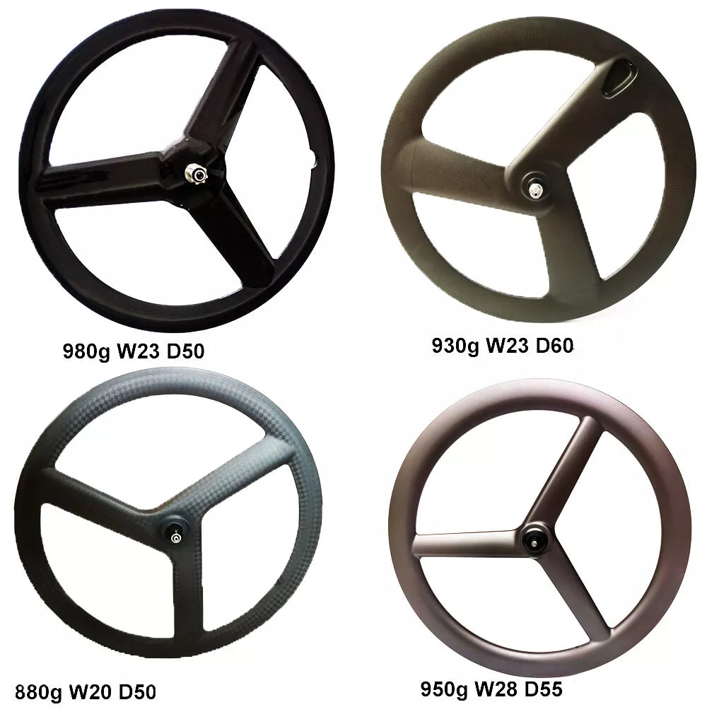 Carbon Tri Spoke Wheel 700C Road Time trial Carbon Wheels TT/ROAD/TRACK racing bicycle wheels Toray T700+T800