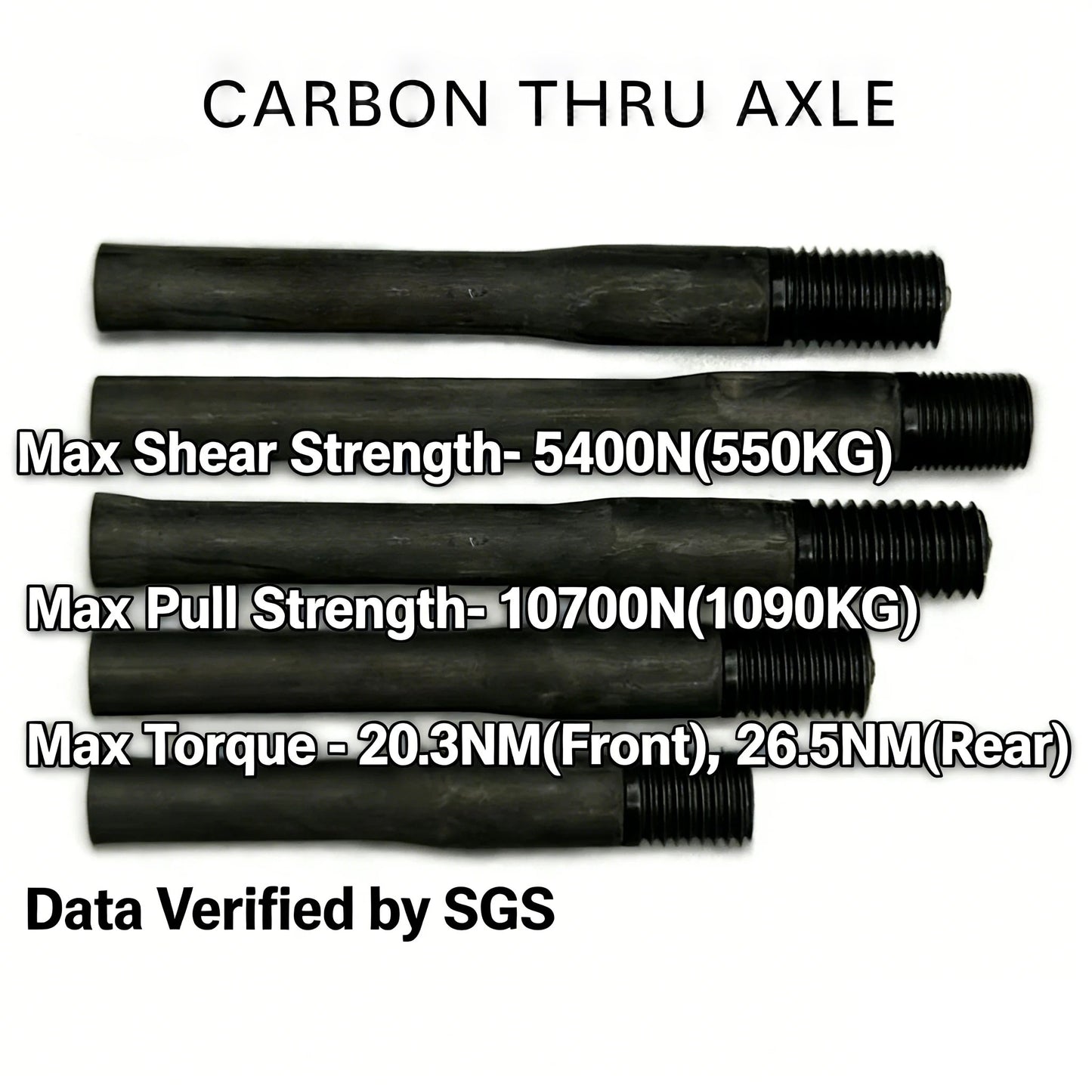 DFS  24g Ultra-Light Carbon Fiber Bicycle Thru-Axle with Titanium Bolts - Universal Road Bike Upgrade  the final step in lightweighting