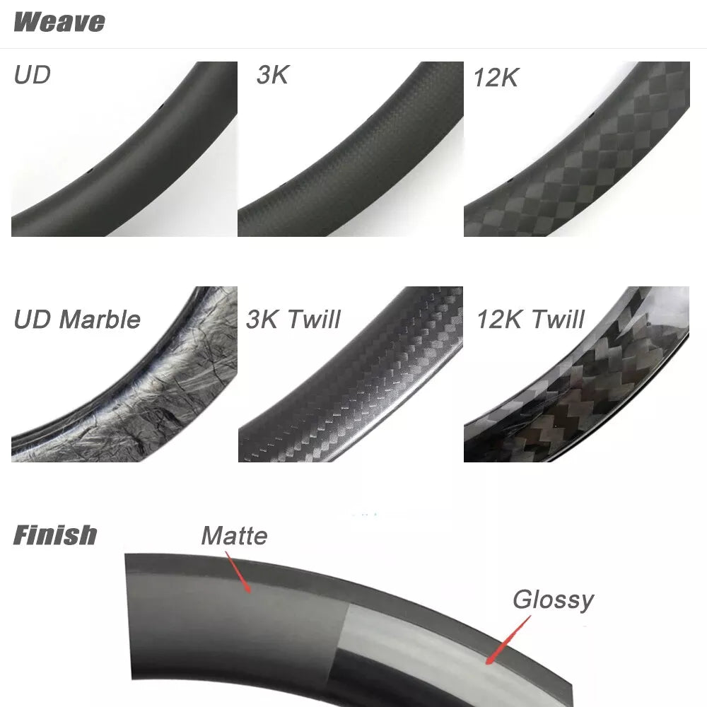 Carbon wave Rims 700C wave 35/40/45/50/55/65mm Depth Carbon Road Bicycle Wheel 28/31mm Wide Gravel Disc Brake