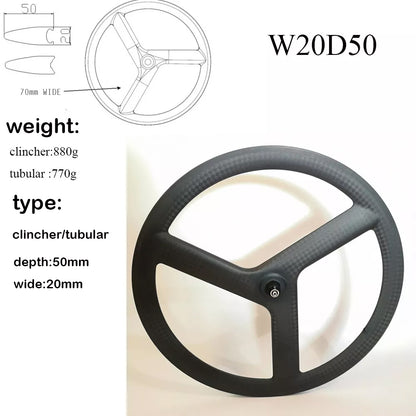 Carbon Tri Spoke Wheel 700C Road Time trial Carbon Wheels TT/ROAD/TRACK racing bicycle wheels Toray T700+T800