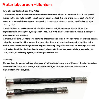 DFS Carbon Thru Axle Road Bicycle Wheel Ultralight 30g Compatible Carbon Fiber Frame Customized by length