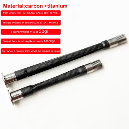 DFS Carbon Thru Axle Road Bicycle Wheel Ultralight 30g Compatible Carbon Fiber Frame Customized by length