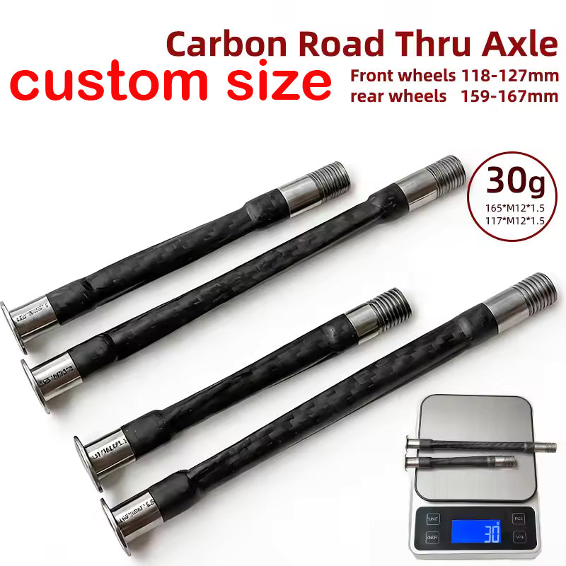 DFS Carbon Thru Axle Road Bicycle Wheel Ultralight 30g Compatible Carbon Fiber Frame Customized by length