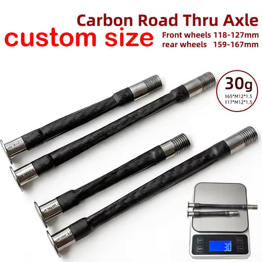 DFS Carbon Thru Axle Road Bicycle Wheel Ultralight 30g Compatible Carbon Fiber Frame Customized by length