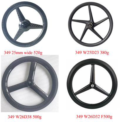20inch carbon disc wheels road bike Lightweight 406/451 Carbon 3/5 spokes Wheel Set - High-Performance 20-Inch Racing Wheels for Folding Bikes and Small Wheel Bicycles BMX bicycle Brompton Fnhon Gust