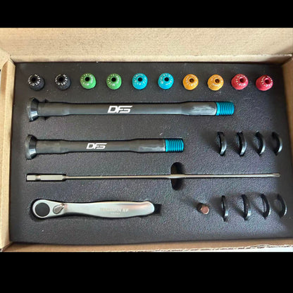 DFS  24g Ultra-Light Carbon Fiber Bicycle Thru-Axle with Titanium Bolts - Universal Road Bike Upgrade  the final step in lightweighting