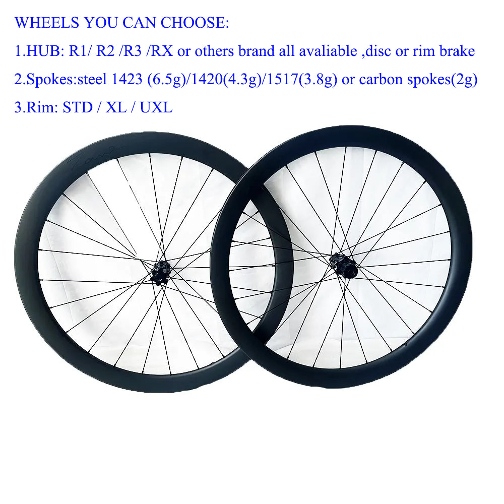 carbon road bike wheels wave WAVE 700c Carbon Wheelset Tubeless Ratchet Hub Quality Bicycle Wave Rim AERO Spoke Center-Lock Disc Brake Wheels