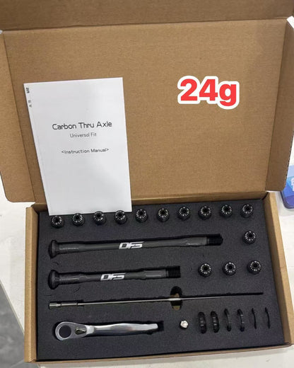 DFS  24g Ultra-Light Carbon Fiber Bicycle Thru-Axle with Titanium Bolts - Universal Road Bike Upgrade  the final step in lightweighting