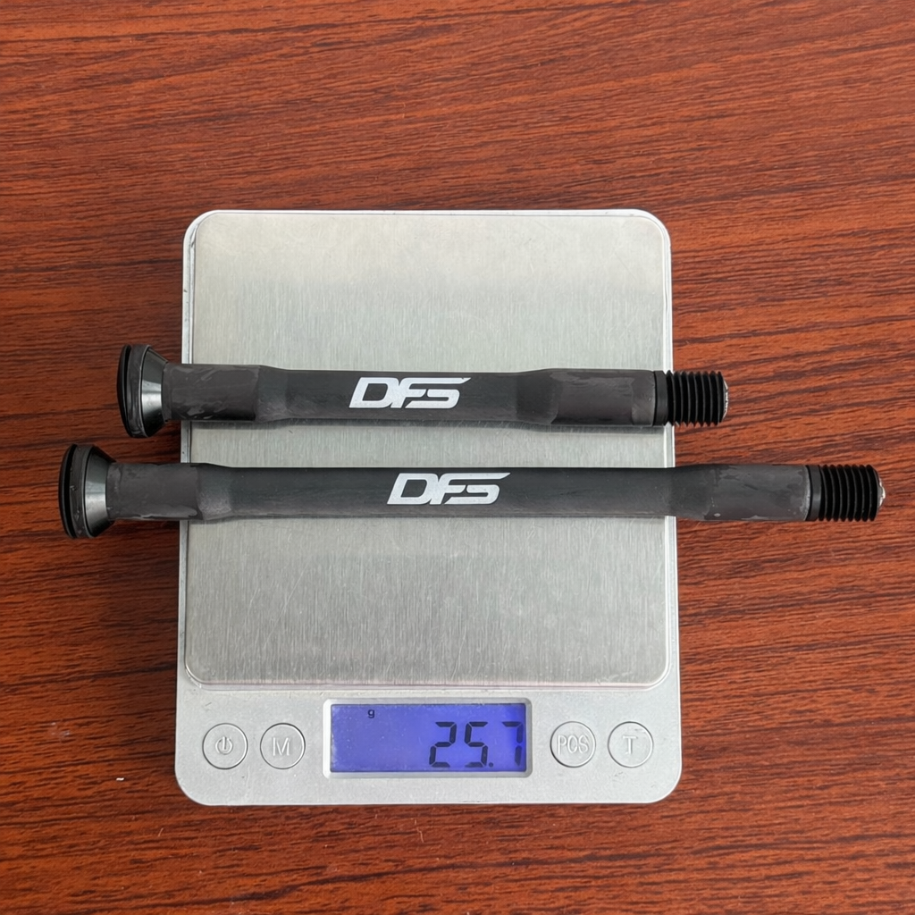 DFS  24g Ultra-Light Carbon Fiber Bicycle Thru-Axle with Titanium Bolts - Universal Road Bike Upgrade  the final step in lightweighting