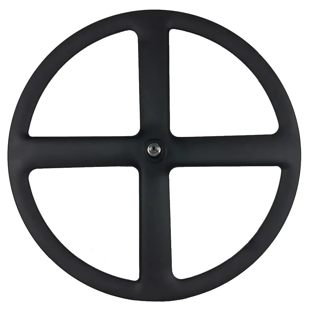 Full Carbon 4 Spokes wheel 700C Clincher/Tubular Wheels four-spoke carbon wheelset for Track/Road Bike Fixed Gear Cycling