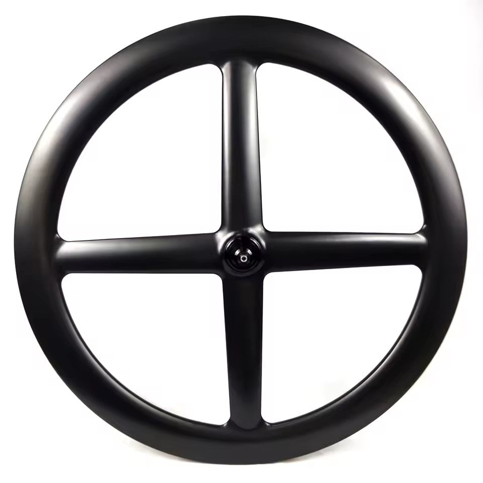 Full Carbon 4 Spokes wheel 700C Clincher/Tubular Wheels four-spoke carbon wheelset for Track/Road Bike Fixed Gear Cycling