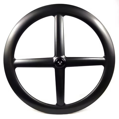Full Carbon 4 Spokes wheel 700C Clincher/Tubular Wheels four-spoke carbon wheelset for Track/Road Bike Fixed Gear Cycling