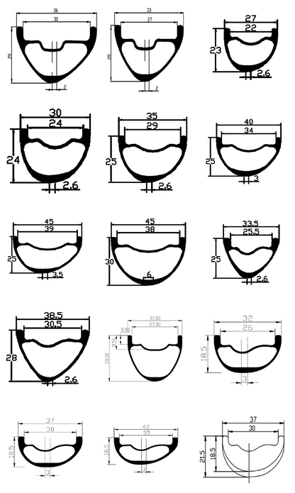280g 29er Carbon Mtb Rims XC Tubeless Carbon Rim UD/3K 12K 3K Twill Matte Glossy 29in Clincher Hookless New Asymmetric
