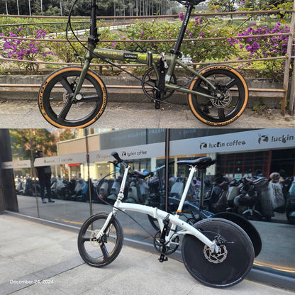 16inch Ultralight 349 Carbon Fiber Wheel Set - Precision-Engineered 16-Inch Wheels for Brompton Folding Bikes and Compact Commuters