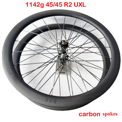 DFS 700C Disc Brake Carbon Road Bike Wheelset Tubeless ROAD/GRAVEL WHEELS 21/24/25/30/32MM INNER wide