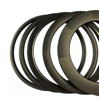 Carbon road bike rim 35/38/45/50/55/60188mm depth Tubeless Rim 23/25mm wide Road/track/TT Bike T800/T1000 Full Carbon Fibre Bicycle Wheelset Rim