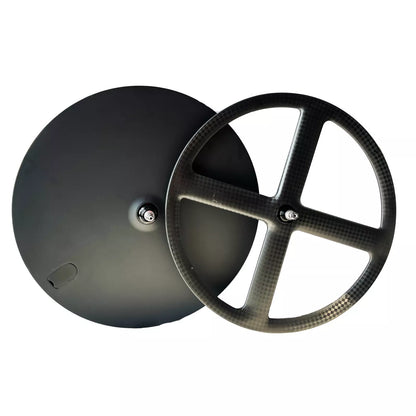 Full Carbon 4 Spokes wheel 700C Clincher/Tubular Wheels four-spoke carbon wheelset for Track/Road Bike Fixed Gear Cycling