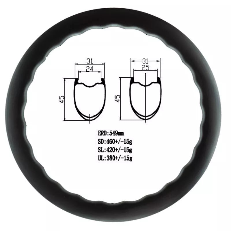 Carbon wave Rims 700C wave 35/40/45/50/55/65mm Depth Carbon Road Bicycle Wheel 28/31mm Wide Gravel Disc Brake