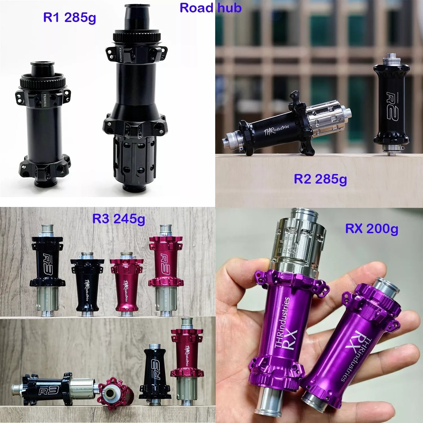 Road bike hub RX Lightest Hubset 199g Bike Hub Ratchet System for Carbon Wheel Disc Brake HG XDR Gravel Road/TT Bicycle Thru Axle CENTRE LOCK