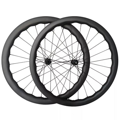 carbon road bike wheels wave WAVE 700c Carbon Wheelset Tubeless Ratchet Hub Quality Bicycle Wave Rim AERO Spoke Center-Lock Disc Brake Wheels