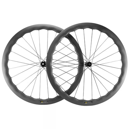 carbon road bike wheels wave WAVE 700c Carbon Wheelset Tubeless Ratchet Hub Quality Bicycle Wave Rim AERO Spoke Center-Lock Disc Brake Wheels